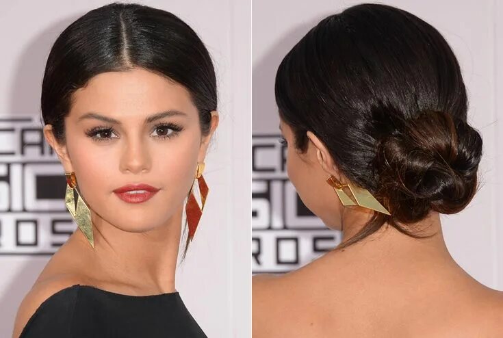 Прическа волосы лица How to Style a Bun 13 Different Ways Bun hairstyles, Selena gomez hair, Low bun 