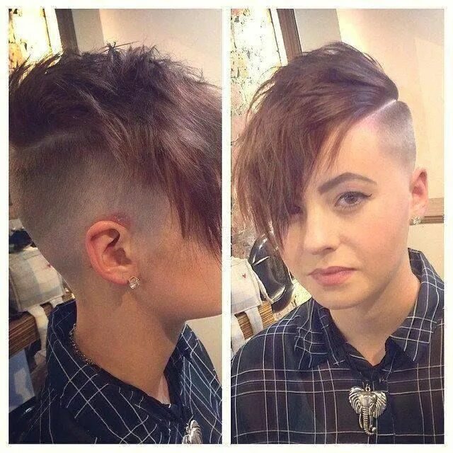 Прическа выбритые виски длинная челка What do you think of her cut? http://ift.tt/1ROCTks Kort haar kapsels, Stijle ka