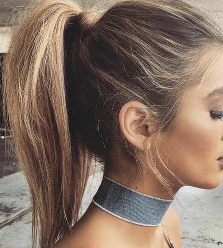 Прическа высокий хвост Factory Mathilde Vegan Suede Choker - Gray High ponytail hairstyles, Long ponyta