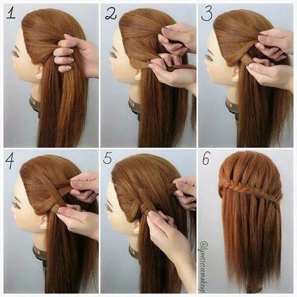 Прическа за 5 минут на длинные волосы Pin by Милена Кукушкина on hair Fishtail braid hairstyles, Waterfall hairstyle, 