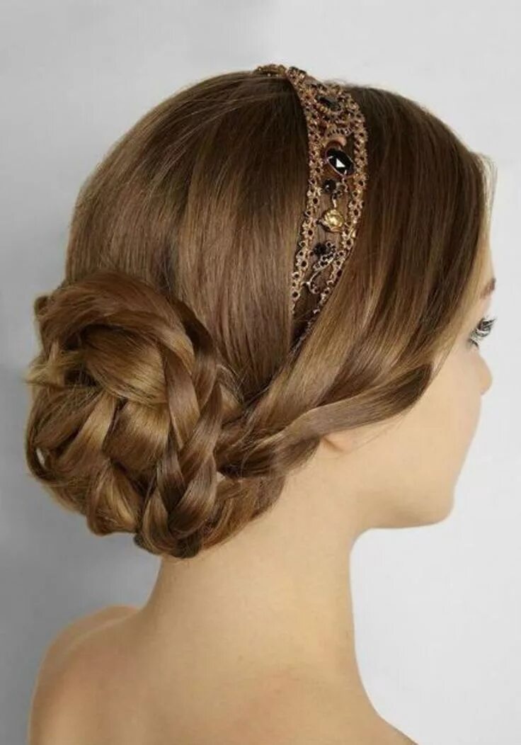 Прическа закрывающая уши длинные волосы 75 idées coiffure pour les fêtes Headband hairstyles, Hair styles, Wedding hairs