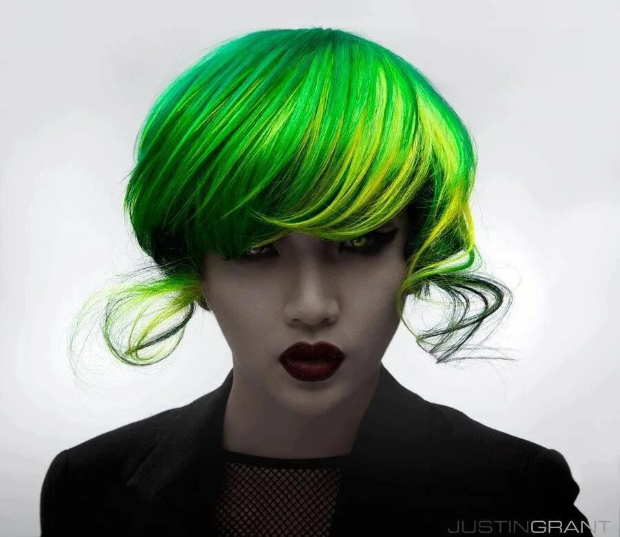 Прическа зеленые волосы my pic Neon hair, Medium hair styles, Dyed hair