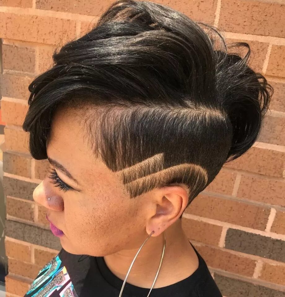 Прическа женский полосками 50 Most Captivating African American Short Hairstyles and Haircuts Shaved side h