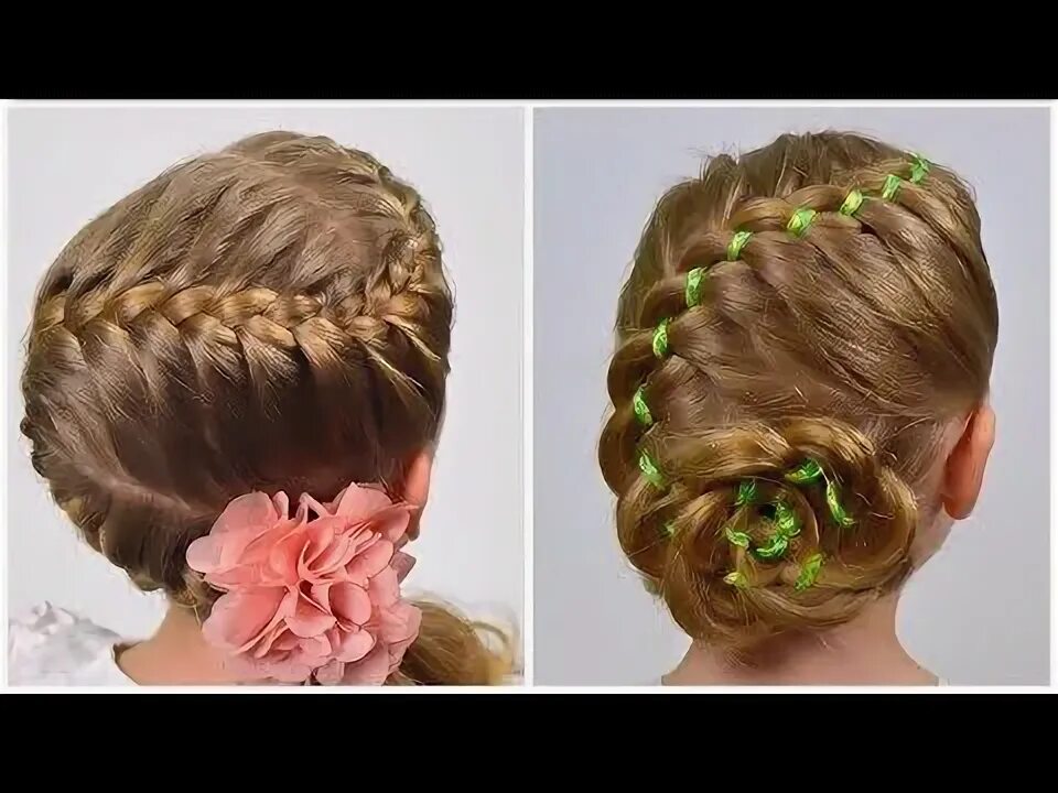 Прическа зигзаг для девочки 2 in 1: Zig Zag French Braid & 4 Strand braid with Ribbon (Festival hairstyles f