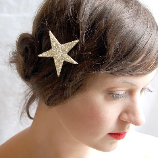 Прическа звезда фото glittery star wedding hair clip