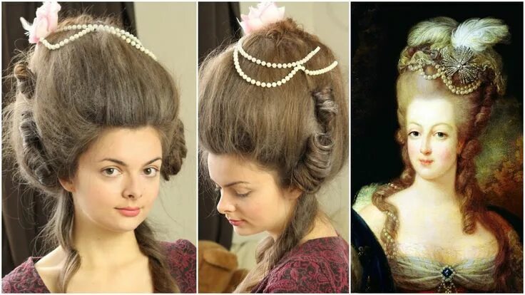 Прически 15 века женские Marie Antoinette - Tutorial Beauty Beacons Hair styles, Hair tutorial, 18th cent