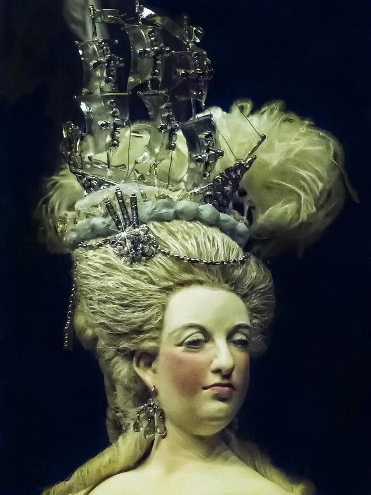 Прически 17 века Queen Marie Antoinette with Regent Diamond in Hair