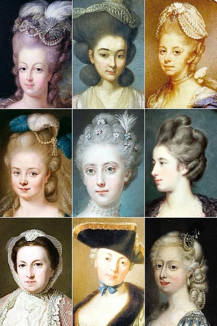 Прически 18 века женские THE VINTAGE THIMBLE - 18th Century Woman’s Hairstyles A collection of... 18th ce