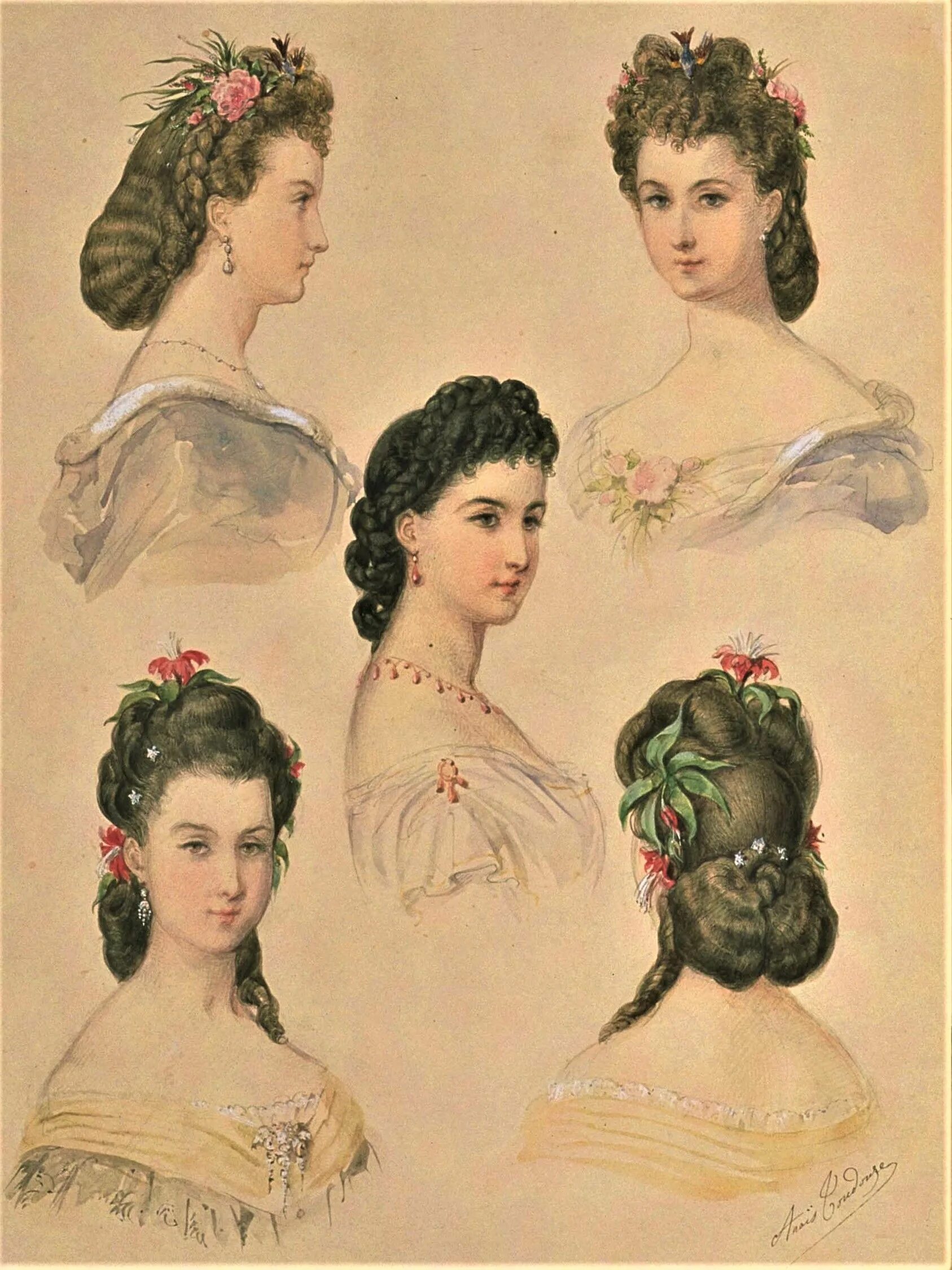 Прически 1800 годов La Mode Illustree - 1864 Victorian era fashion, Historical hairstyles, Victorian