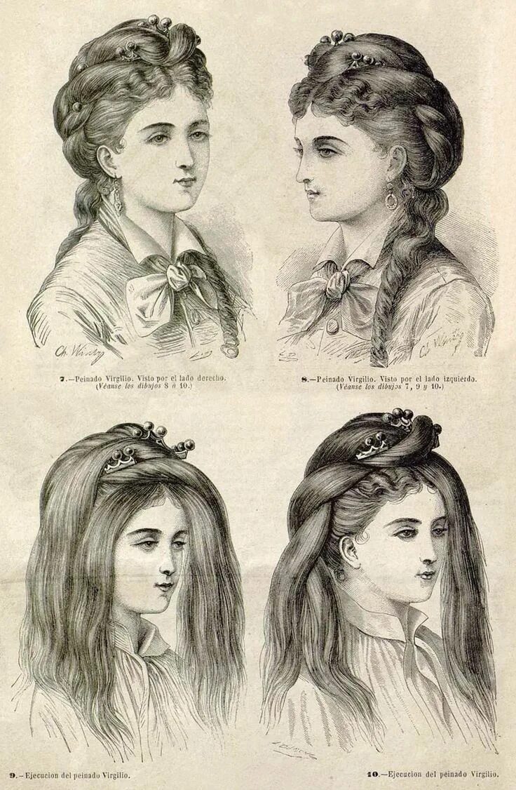 La Mode Illustree - 1864 Victorian era fashion, Historical hairstyles, Victorian