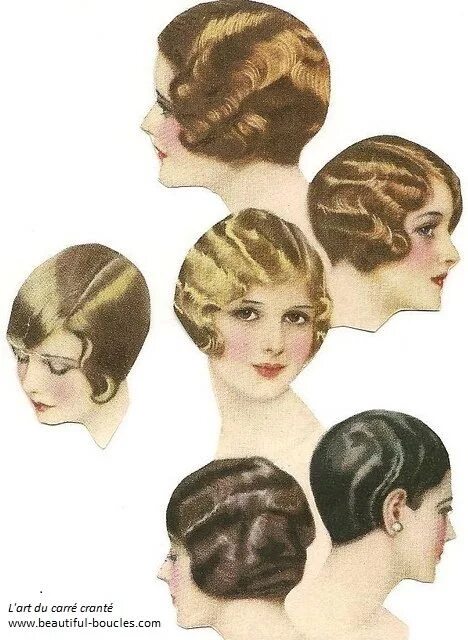 Прически 1920 годов женские на короткие волосы Tutoriel et inspirations carré boucles crantées, coiffure rétro, vintage, années