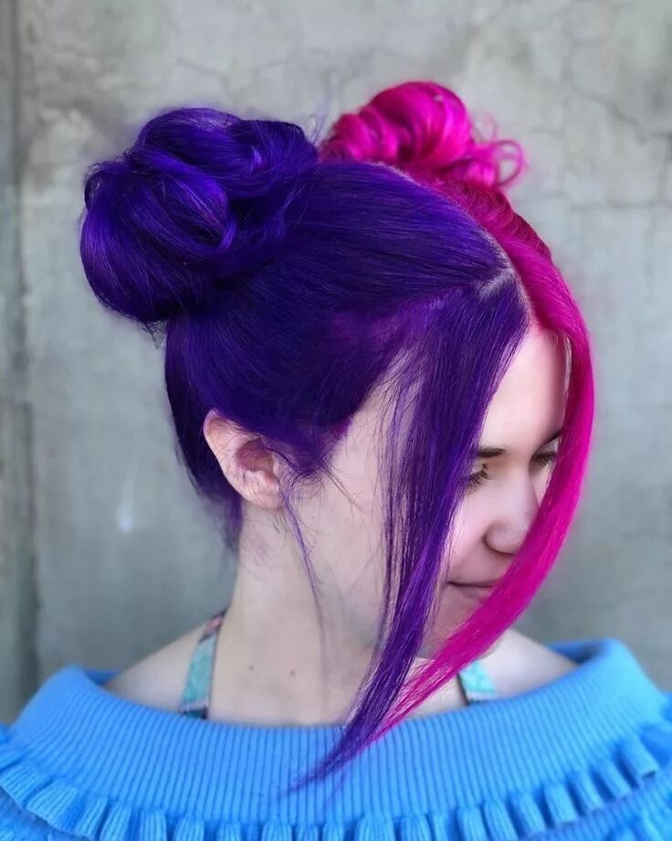 Прически 2 цвета волос 30 Nice Purple Color Hairstyles Ideas For Women в 2020 г Идеи причесок, Идеи для