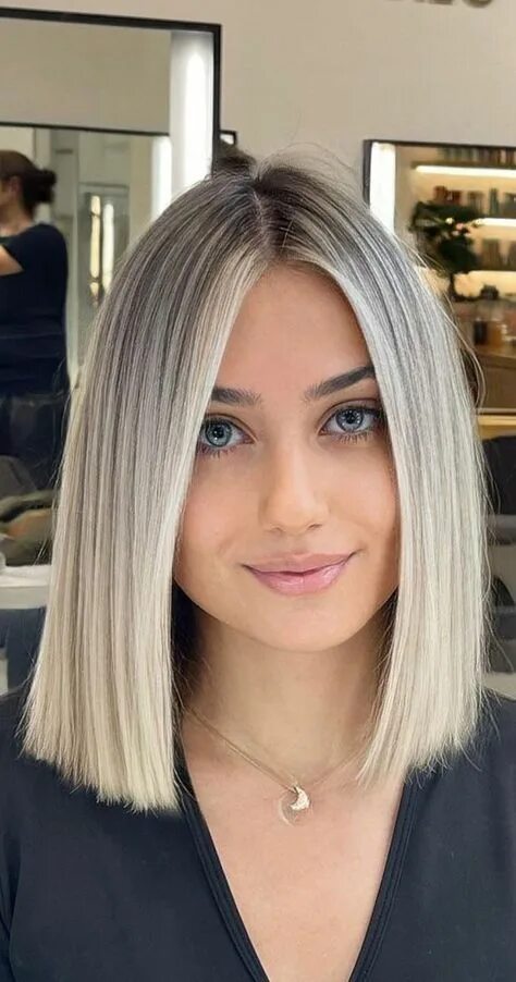 Прически 2023 2024 Trendy Ash Blonde Long Bob Hairstyles