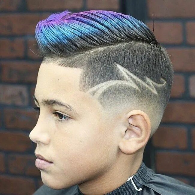 Прически 2024 для мальчиков тренды Side part + Teinture + Design Kids hair cuts, Boy hairstyles, Boys haircuts