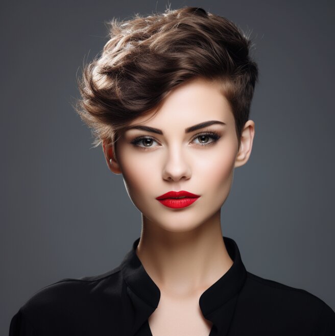 Pin on hair in 2024 Chic short hair, Stacked bob haircut, Short hair styles pixi