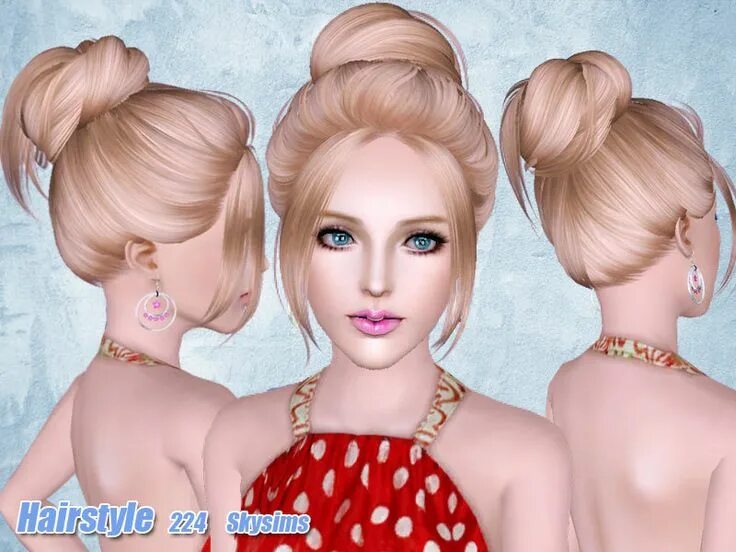 Прически 3 4 Skysims-Hair-224 set Sims hair, Womens hairstyles, Sims