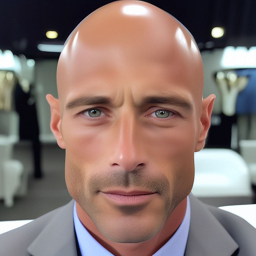 Прически 36 лет "Haircut, 36 years old, gray suit, tan." - image created in Shedevrum