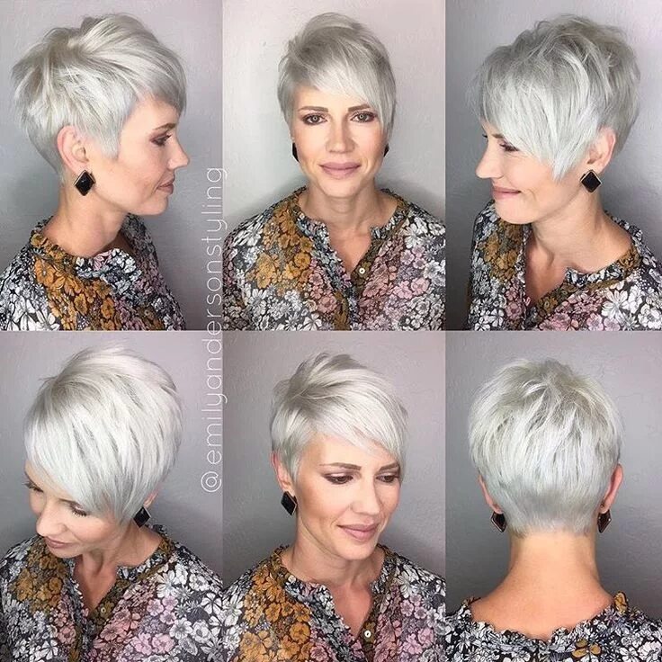 Прически 40 лет пикси @emilyandersonstyling Short grey hair, Pixie hairstyles, Hairstyles for thin hai