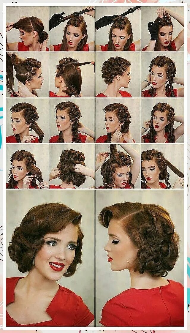 Прически 50 на средние Amazon.com: Hair Care / Christmas Hair 1950s hair tutorial, 1950s hairstyles for