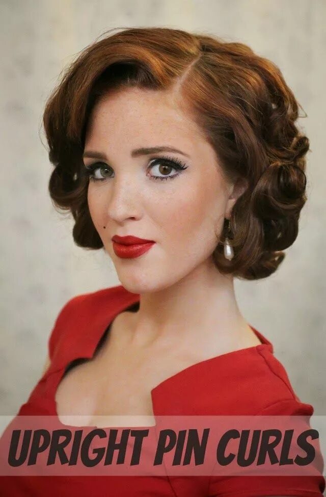 Прически 50 на средние Modern Pin-up Week: #5 - Upright Pin Curls Vintage hairstyles, Hair beauty, Pin 