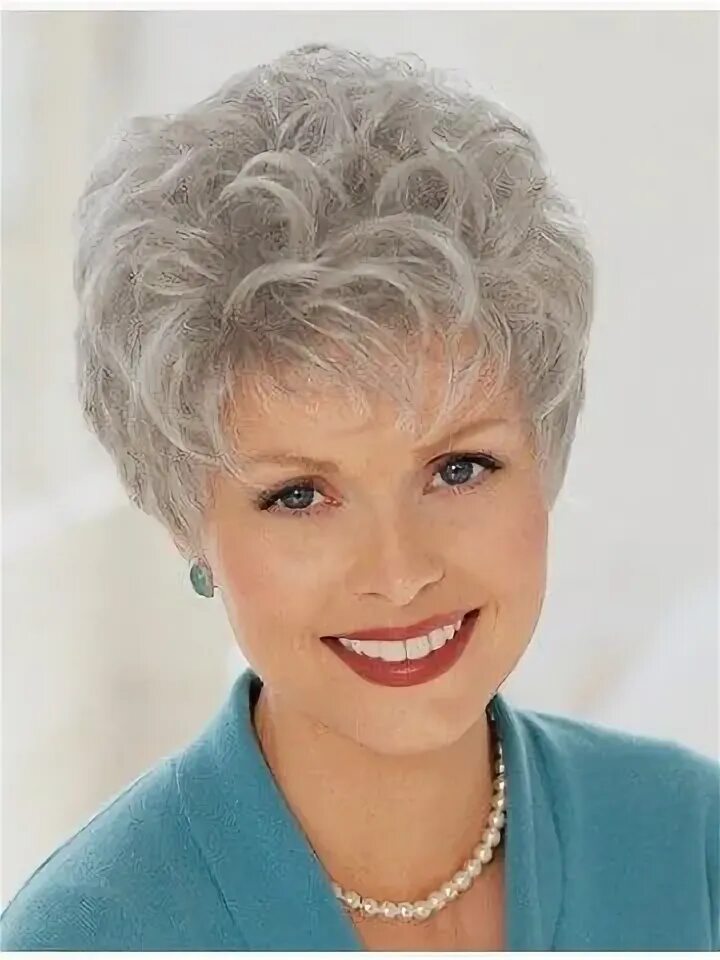 Прически 65 лет короткие Ladies Short Curly Grey Wig Short hair wigs, Short hair styles, Short silver hai