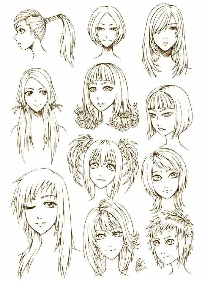 Прически аниме длинные челки Female Hair Style By Fullmetalaof On Deviantart in 2021 Manga hair, Female anime