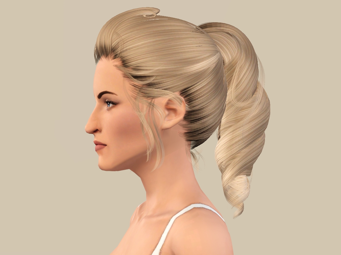 Прически бесплатно без регистрации Tornado ponytail hairstyle Newsea`s Leona retextured by Fanaskher - Sims 3 Hairs