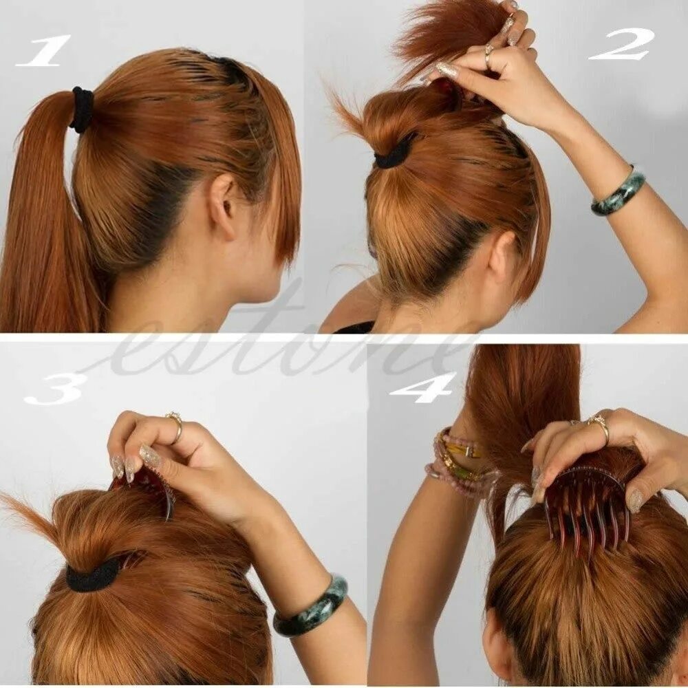 Прически без шпилек на длинные волосы Newest Volume Bun Hairstyle Pics Penteados coque, Coques de cabelo, Cabelo de vo