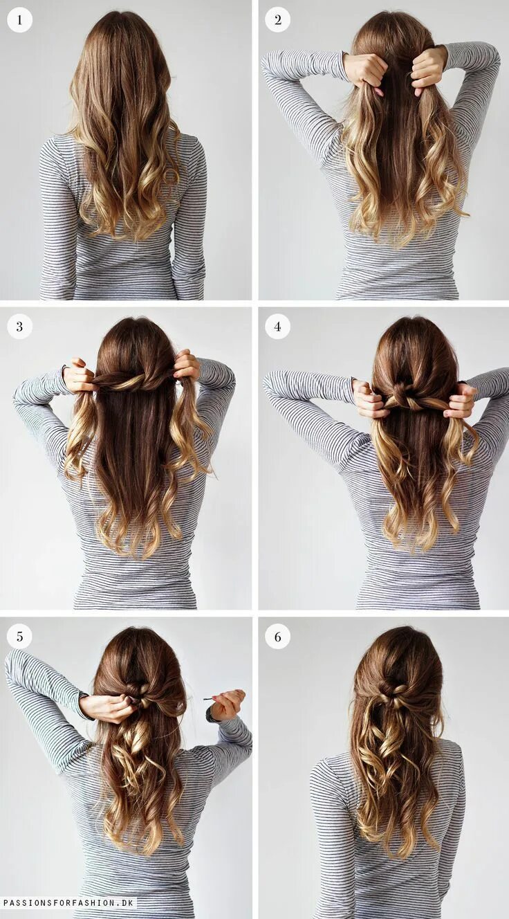 Прически быстро и легко #easy hairstyles #hairstyle #hairstyles #hairstyles for short hair #knot #tie #w