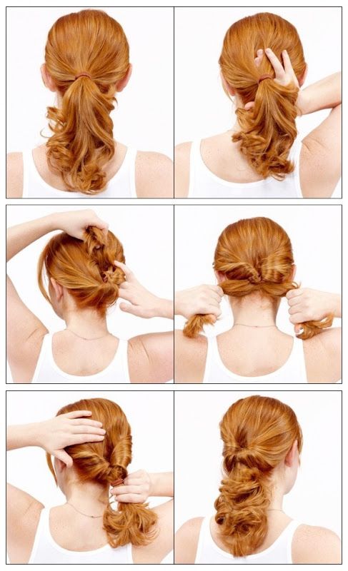 Прически быстрые на средние волосы самой Go for a cute topsy tail pony. Hair tutorials easy, Thick hair styles, Diy hairs