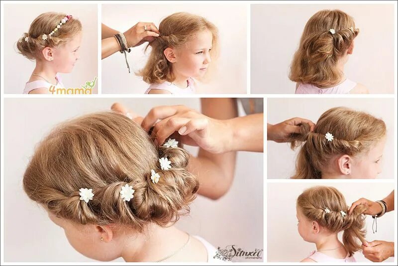 Прически девочкам фото пошагово Мастер-класс. Детские экспресс-прически. Kids hairstyles for wedding, Wedding ha