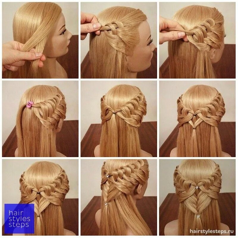 Прически девочкам на средние волосы пошагово Pinterest Hair tutorial, Hair styles, Hair