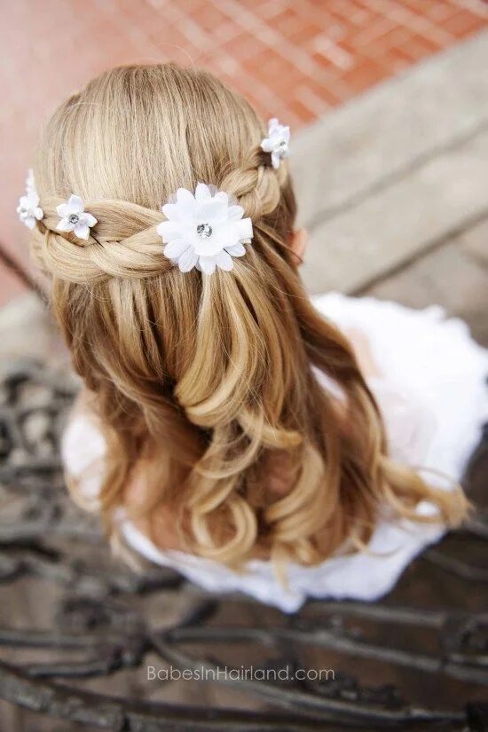 Прически девочки 12 лет на свадьбу The Dress from White Elegance baptism Wedding hairstyles, Communion hairstyles, 