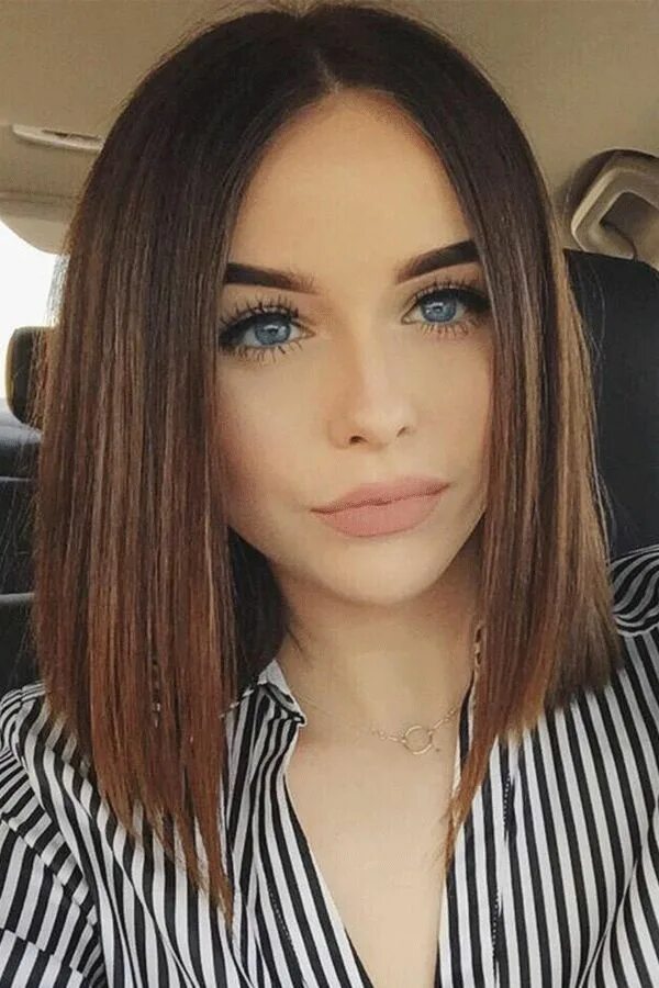 Прически девушка 17 лет Classical Bob StyleTop Quality Natural Straight Medium Synthetic Hair Capless Wi