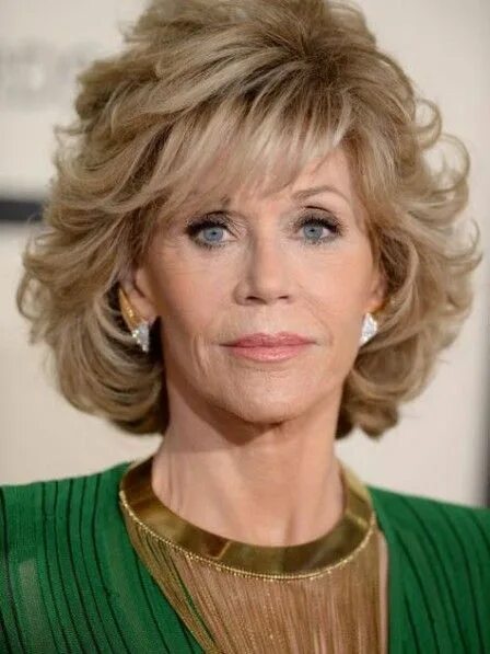 Прически длинные 50 лет Jane Fonda Blonde Synthetic Hair Wig For Old Ladies Medium length hair styles, M