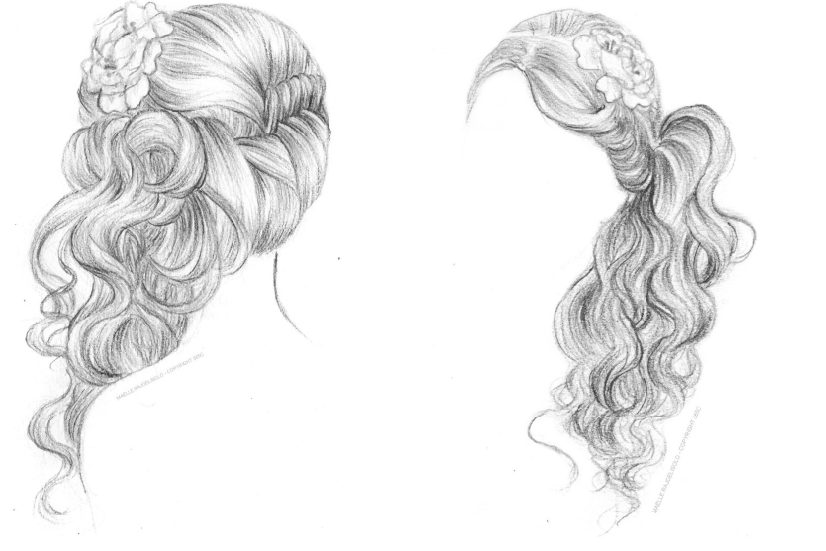 Прически длинные волосы рисунок 7 La Vie De Lilie Hair sketch, Artist tutorials, How to draw hair