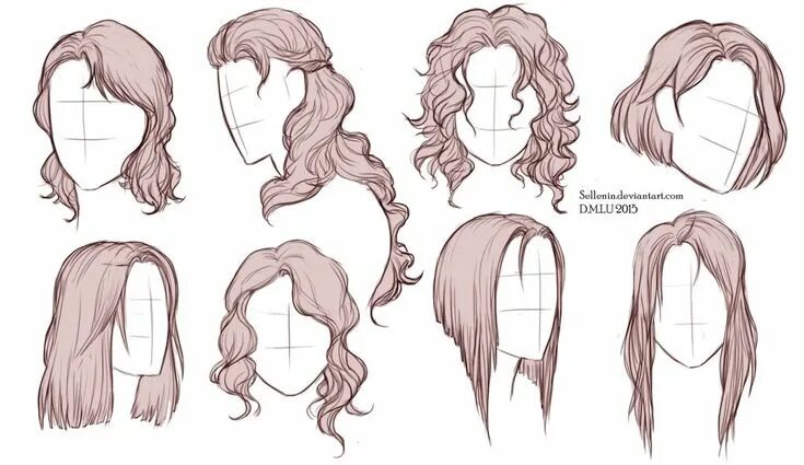 Прически длинные волосы рисунок Hairstyles by Sellenin on DeviantArt How to draw hair, Drawing hair tutorial, Lo