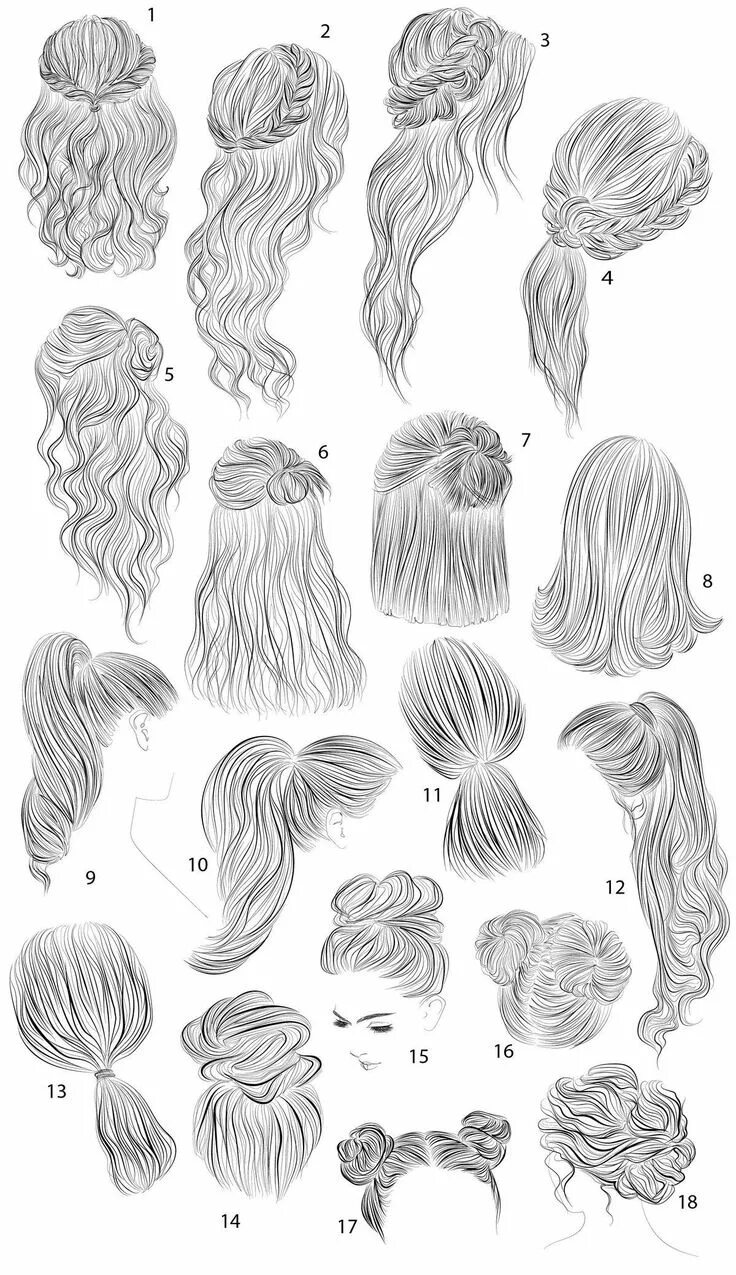 Прически длинные волосы рисунок Pin by Alynevs on peinados Girl hair drawing, Hair sketch, How to draw hair