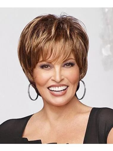 Прически для 40 летних женщин которые молодят Gorgeous Monofilament Layered Straight Short Wigs Raquel welch wigs, Short hair 