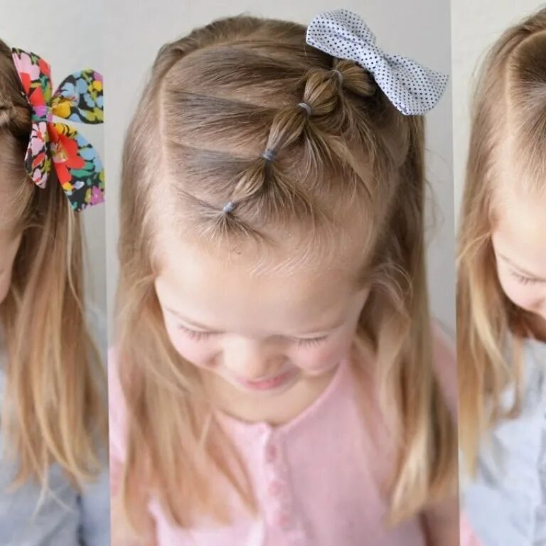 Простые и красивые прически для девочек на 1 сентября 2023 Kids hairstyles, Baby