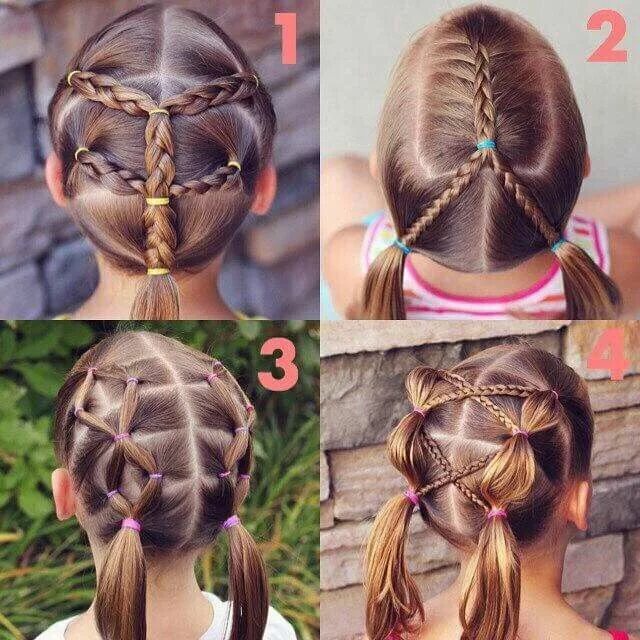 Прически для девочек легко поэтапно Braid Hairstyles for Kids Hair styles, Girl hair dos, Kids braided hairstyles