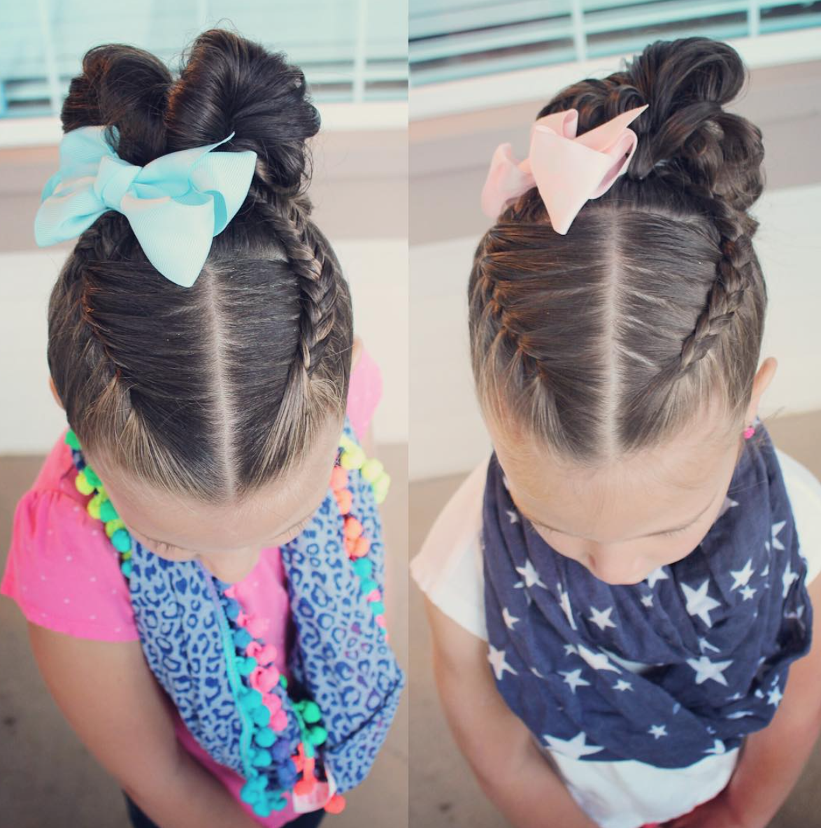 Прически для девочек на физкультуру Dutch braids and fishtail braids to messy bun Kids hairstyles, Girl hair dos, Gi