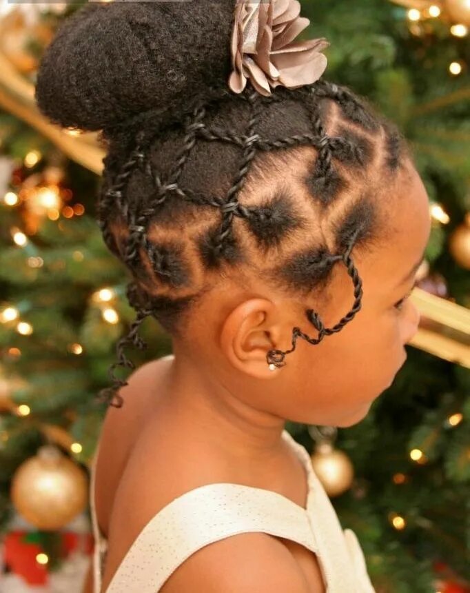 Прически для девочек на новый год Christmas Wedding Cornrow Kids Hairstyles With Updo