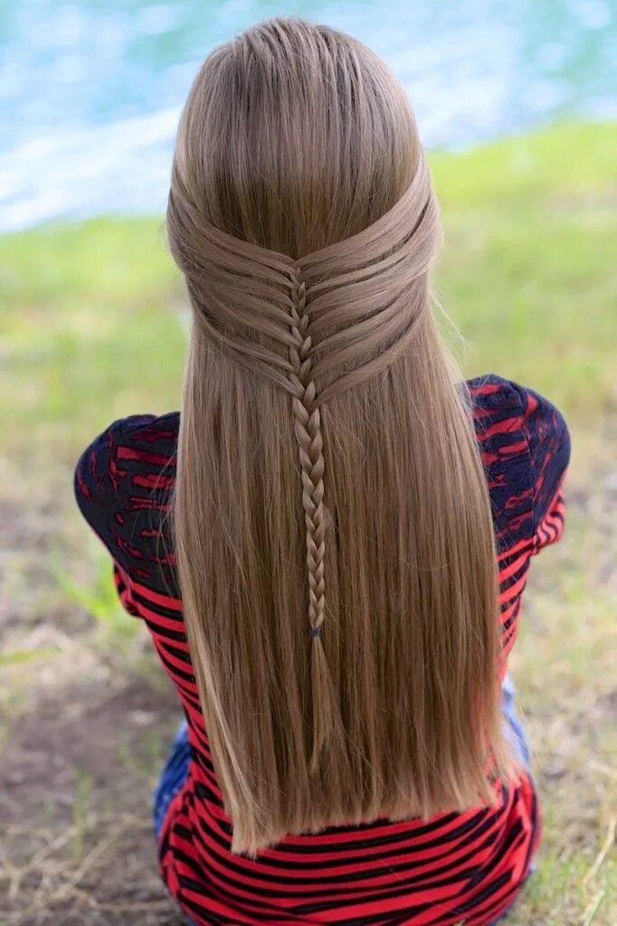 Прически для девочек на прямые волосы Mermaid Half Braid Hairstyles for Long Hair Long hair styles, Braids for long ha