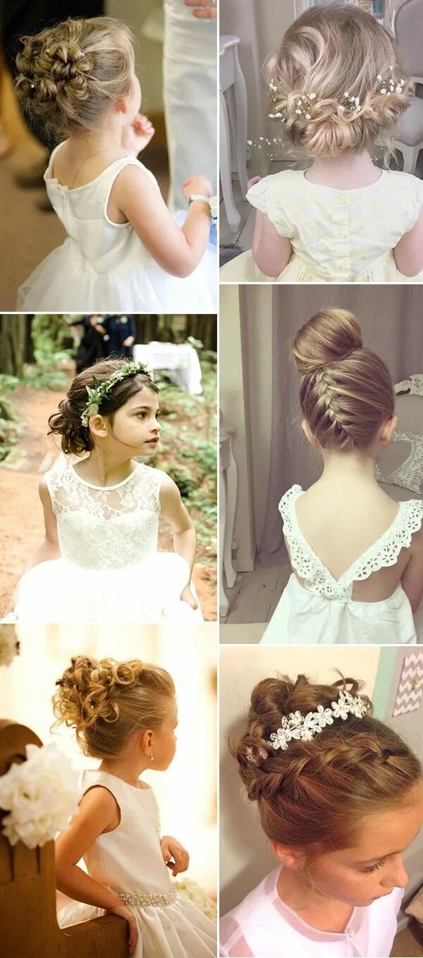 Прически для девочек на свадьбу 12 2017 New Wedding Hairstyles for Brides and Flower Girls Flower girl hairstyles, 