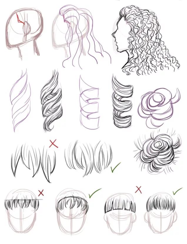 Прически для девочек нарисованные карандашом Log in Sketches, Drawing hair tutorial, Drawing people