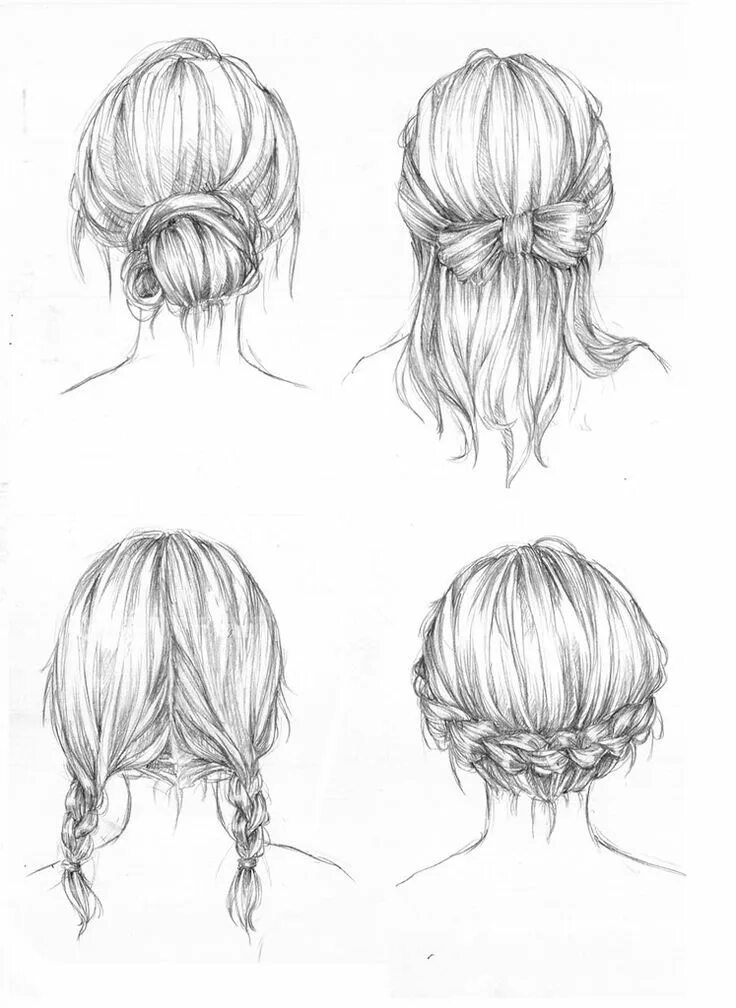 Прически для девочек нарисованные карандашом Pin by HiPPcha on Прически Sketches, Drawing people, Hair sketch