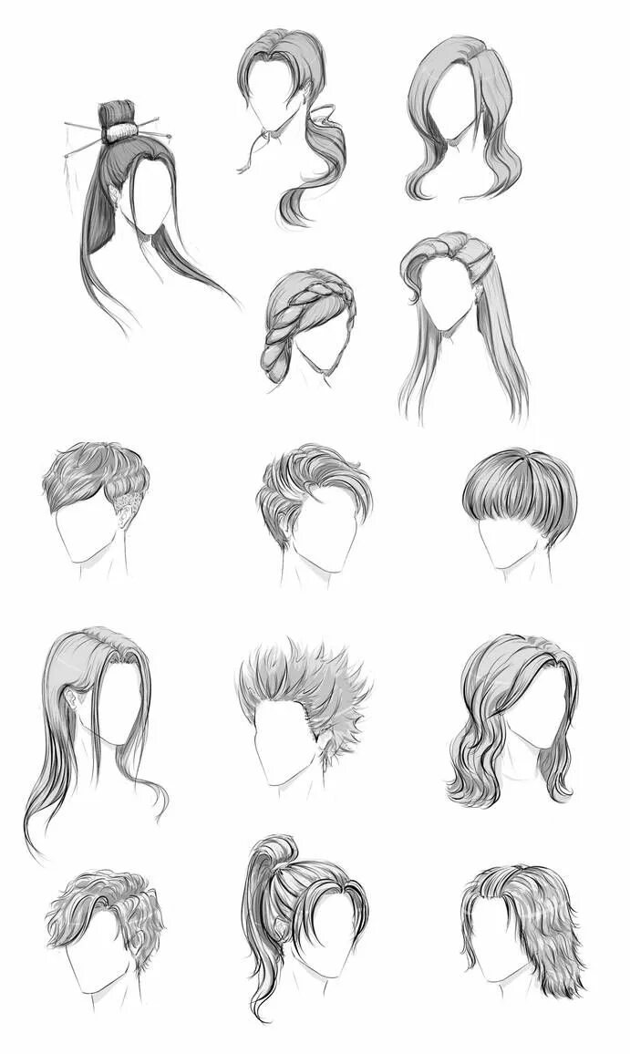 Прически для девочек нарисовать Hair by AdamaSto on DeviantArt в 2020 г. Нарисовать волосы, Рисование волос и Эс