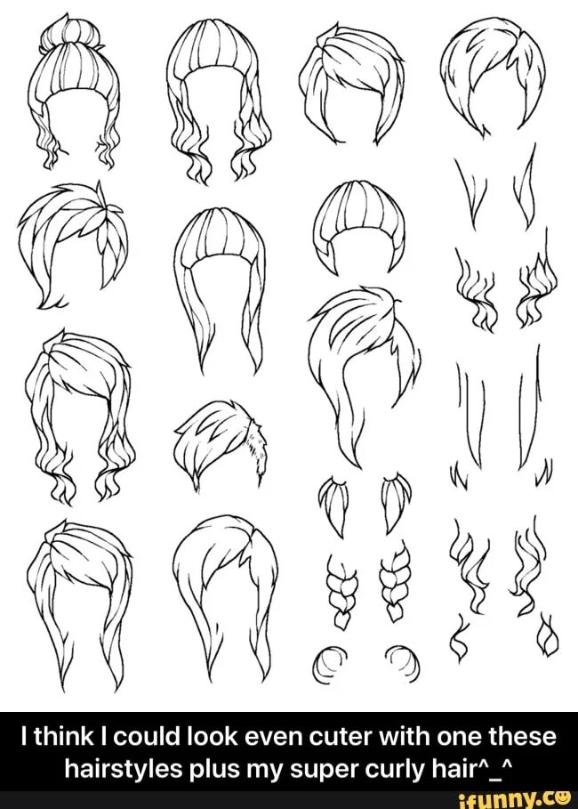 Прически для девочек нарисовать I think I could look even cuter with one these hairstyles plus my super curly ha