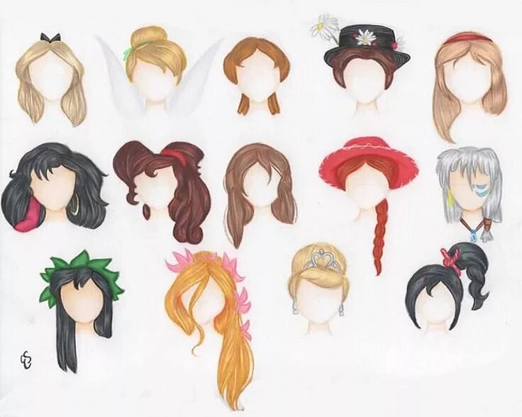 Прически для девочек нарисовать Unofficial Disney Princesses, Princess Hair, Disney Art, Disney Print, Princess 